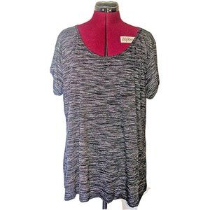 Just Be Free Womens Top T Shirt Heathered Black Plus Size 2X Scoop Neck